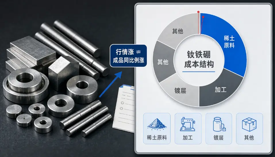 氧化镨钕涨了,钕铁硼报价为什么不是按比例涨?(图1) 氧化镨钕涨了,钕铁硼报价为什么不是按比例涨?(图1)